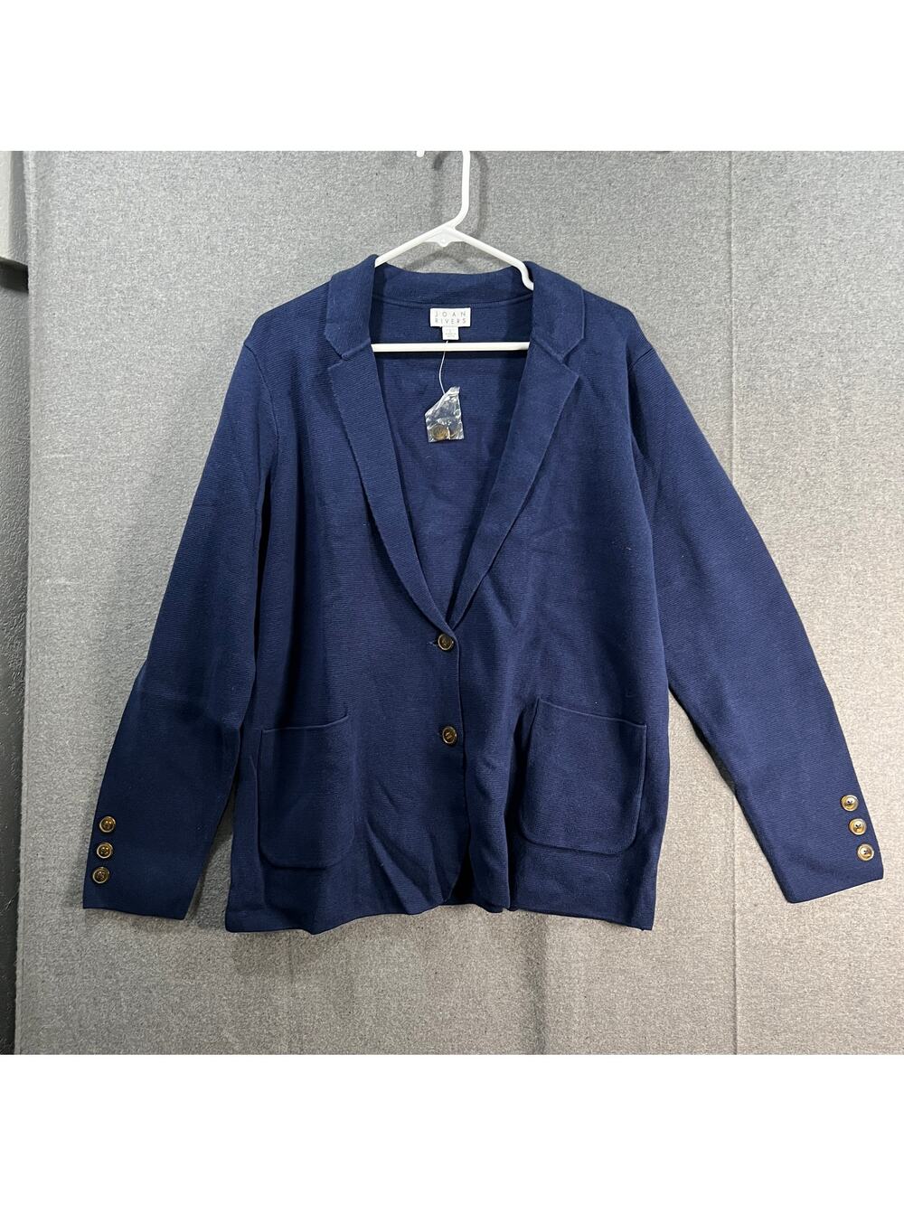 Joan Rivers Milano Knit Sweater Blazer Peacoat Size Large